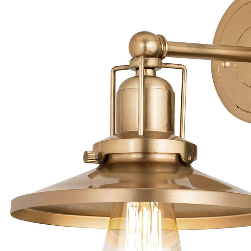 Applique murale à 1 lumière de 7 po de haut English Brass - laiton satiné