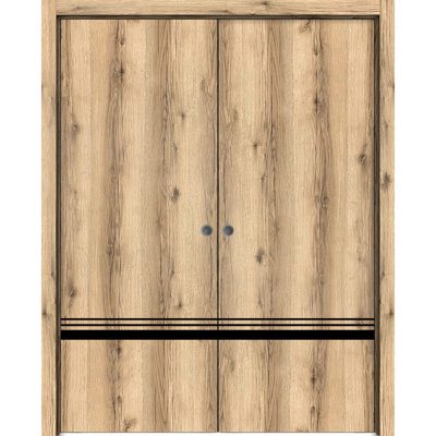 Solid + Manufactured Wood Paneled without Installation Hardware Kit French Doors