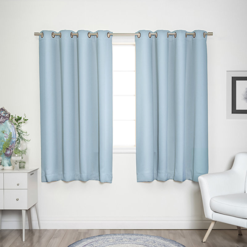 Paire de rideaux isolants avec œillets Adina Sevan, Bleu ciel, L 52 po x L 54 po