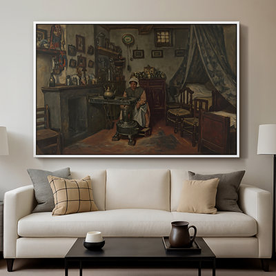 Intérieur, c. 1865-1870 - Henri De Braekeleer - Toile tendue avec châssis