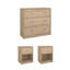 Ensemble de chambre à coucher 3 pièces - ensemble de commode et table de chevet, Jackson Hickory-123282002-123282003