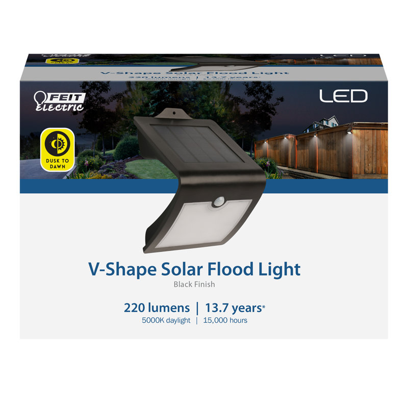 Feit Black Solar Powered LED Motion-Sensing Security Floodlight