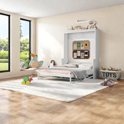 Lit escamotable grand format peu encombrant, bois massif, conception de maison moderne