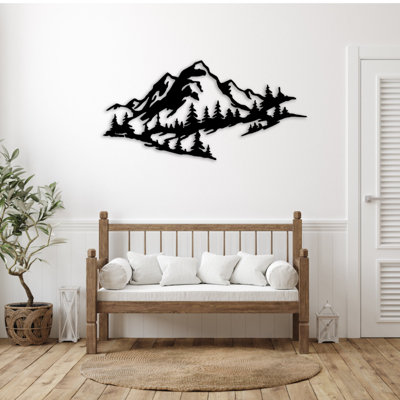 Mountain Range View Metal Wall Art - Mountain Landscape Wall Art - Scenic Range Silhouette Design Sculpture - Rustic Outdoor Wall Hanging - Modern Industrial Metal Art - Nature Inspired Home Decor - Bold Statement Art Piece