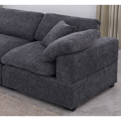 Upholstered Chenille Cloud Sofa Modular Couch