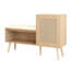 Banc 21 chaussures avec style naturel et cadre de rangement spacieux