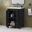 Petit ensemble de meuble-lavabo de style rétro avec lavabo en céramique 24 po x 18 po x 34 po, 2 portes à fermeture en douceur
