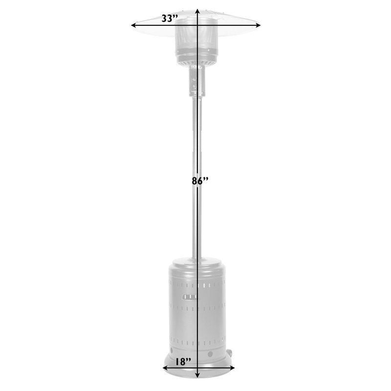 Fire Sense Patio Heater with Wheels 46,000 BTU Output Electronic Ignition System Propane Heater-aged chestnut, Aged Chestnut