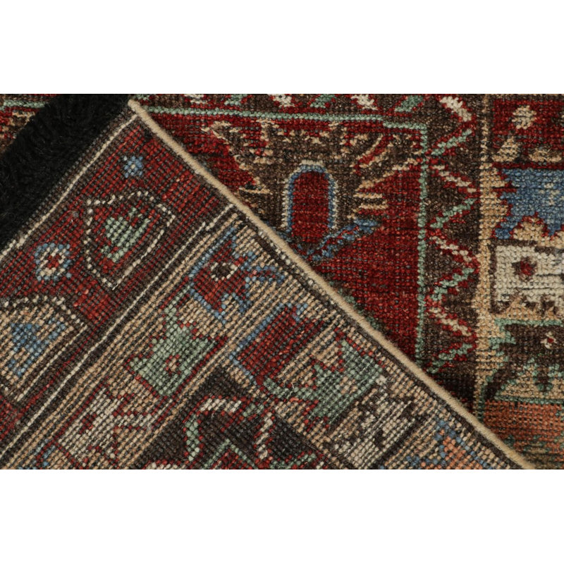 Burano Hand Knotted Wool Geometric Area Rug, Rectangle 4' x 5'
