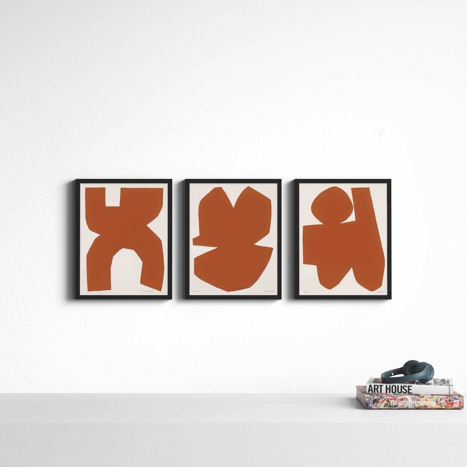 Terra Cotta "Terra Cotta" 3-Piece Print Set, Black, 20'' H x 16'' W