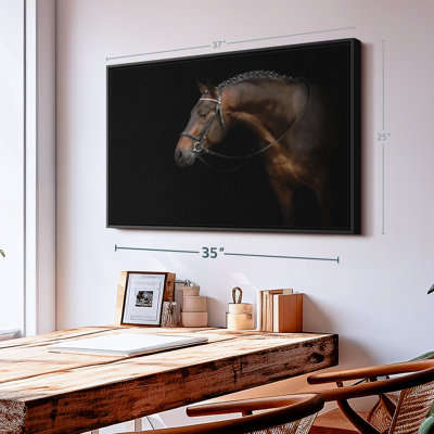 Animal «Bridled Dark Brown Horse Canvas Print»