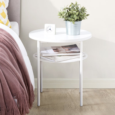 Table de bout ronde avec rangement Aida