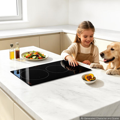 Electric Cooktop 12inch 2 Burners Portable Stove Top 1800W 120V, Ceramic Countertop/Built-in Radiant Electric Stove, with 16 Power Levels, Timer, Child Lock, Over-Heat Guard, Touch Control