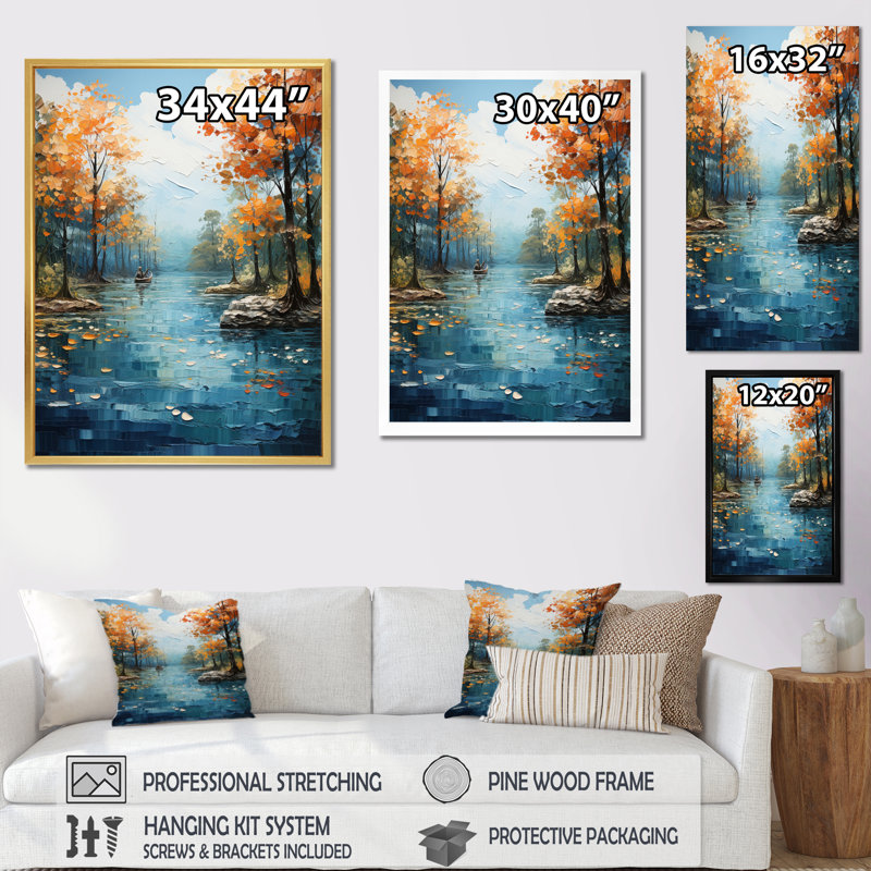 «Grovelle Orange River Sapphire Serenity - Lake», reproduction d'art sur toile, H 20 po x l 12 po x P 1 po