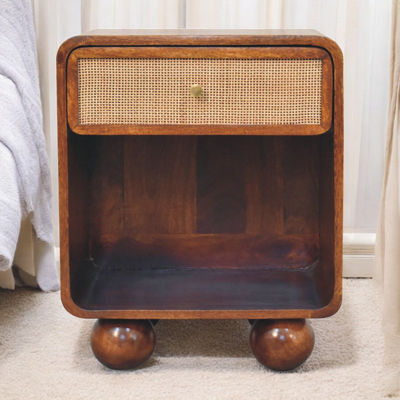 Auxane 17.72'' W Solid Wood Nightstand
