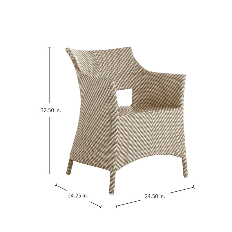 Bari Outdoor Dining Armchair, White/Natural