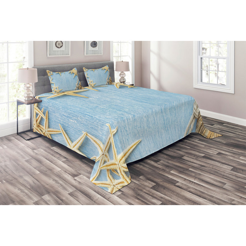 Seashells Coastal Polyester Coverlet