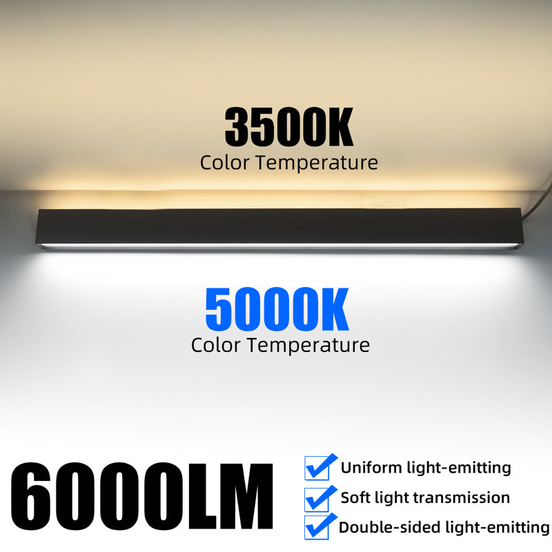Barre d'éclairage encastrée ultra-mince encastrée de 50 W à 4 lumières 0-10 V à intensité variable de 6 000 lumens pour cuisines et bureaux Type 2835