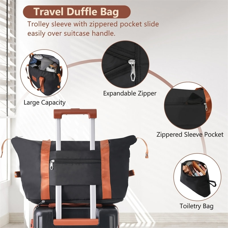 Ensemble de valise 6 pièces Hardshell, Brun-noir