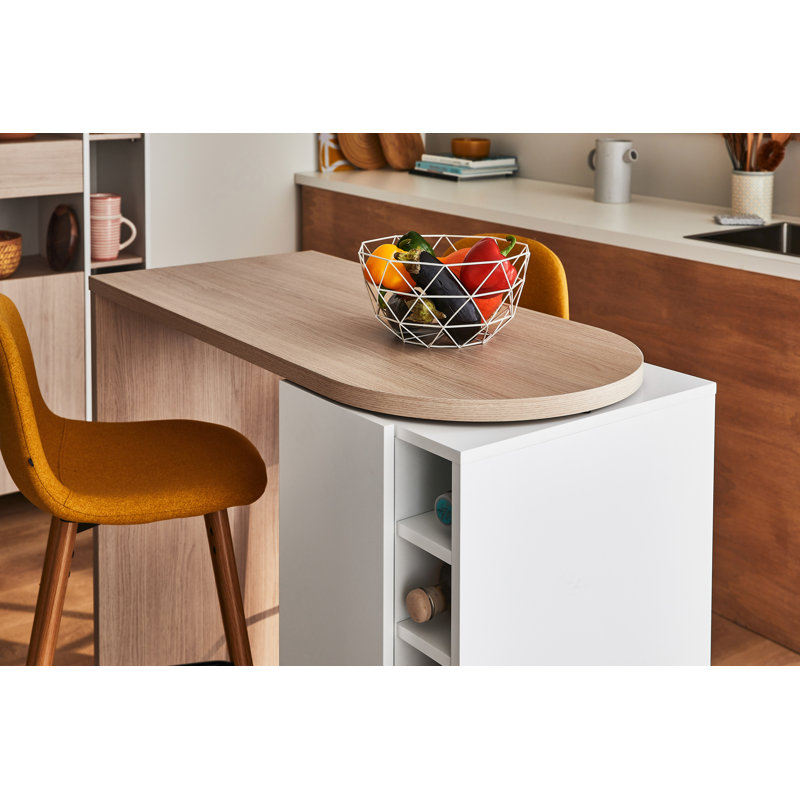 Sherisse Bar Table, Light Oak/ Pure White