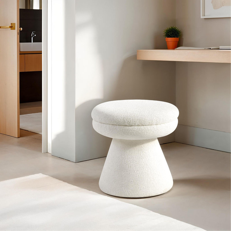 Tabouret décoratif rond 1Pc de style contemporain, Beige