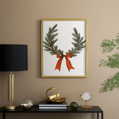«Christmas Holiday Art», série 2-LXVI, reproduction encadrée - bois massif