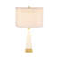 Lampe de table pyramidale blanche et dorée de 15 po x 26 po avec abat-jour tambour (assemblage de l'abat-jour requis)