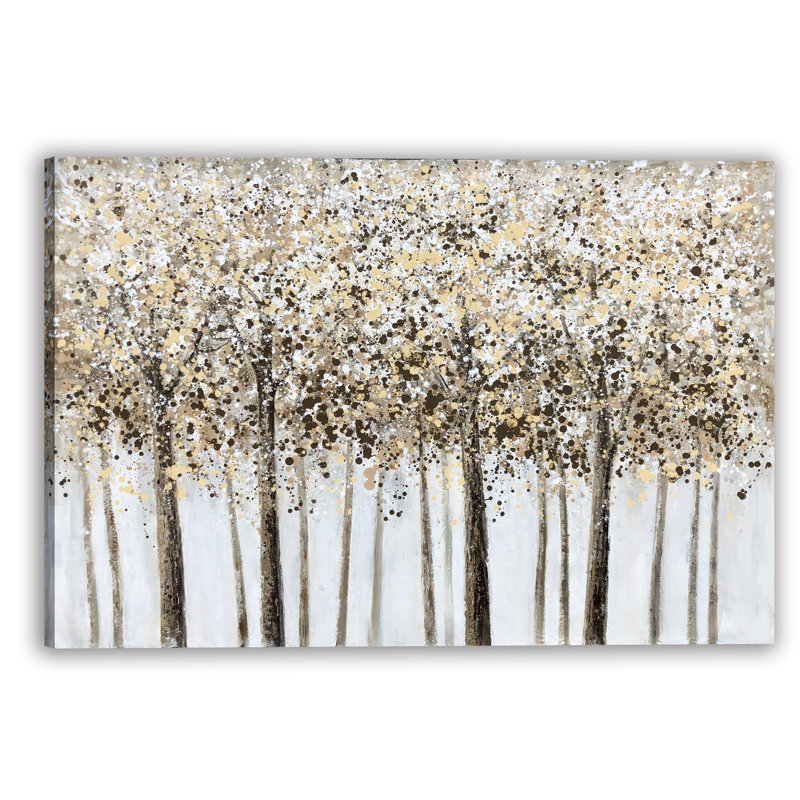 Golden Forest - reproduction d'art sur toile tendue, H 24 po x l 36 po x P 2 po