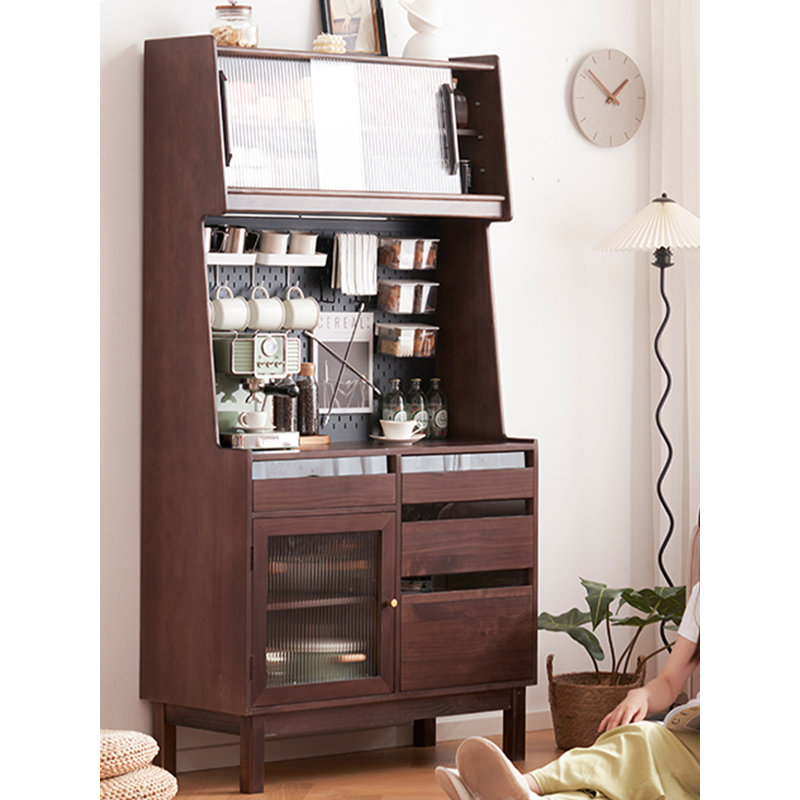 Armoire garde-manger moderne et multifonctionnelle à grande capacité, Noyer