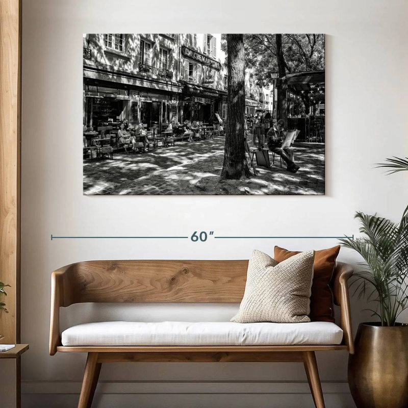 Sirci Montmartre noir - Place du Tertre, H 32 po x l 48 po