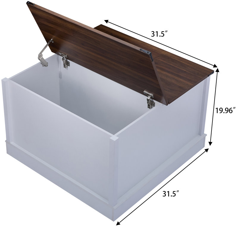 Table basse avec plateau relevable Farmhouse, White