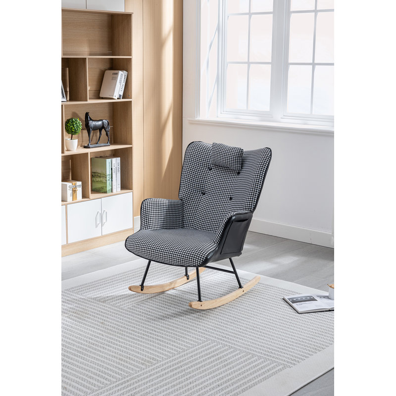 Chaise berçante Latissia, Noir / blanc