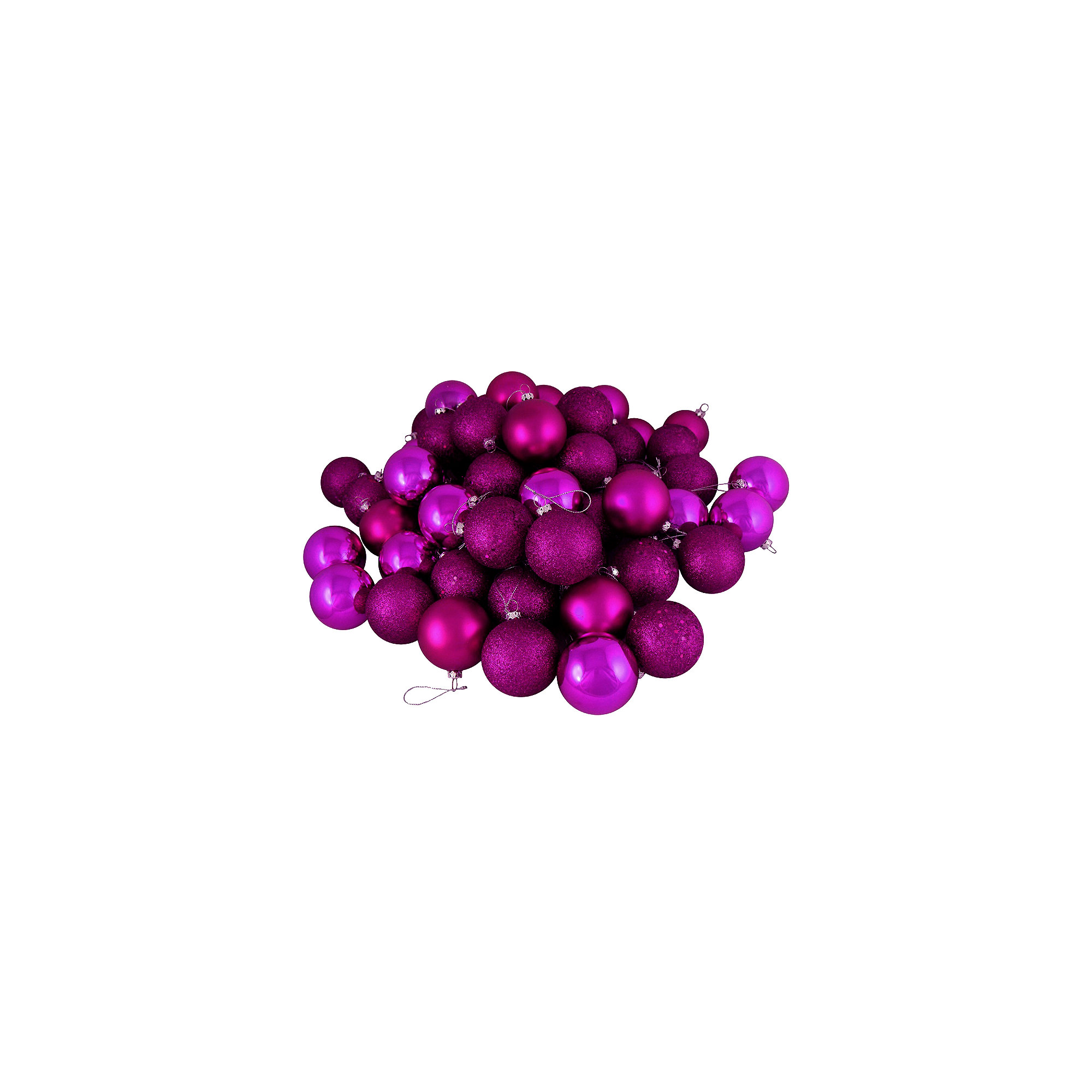 24ct Shatterproof 4-Finish Christmas Ball Ornaments, Light Magenta Pink