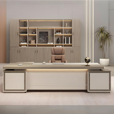 94.49"L-shape Executive Desk,2-drawer With a Lockable drawer