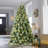  Pre-Lit Frosted Pine Artificial Christmas Tree with Pine Cones, Auto Open Branches & Metal Stand-112575502
