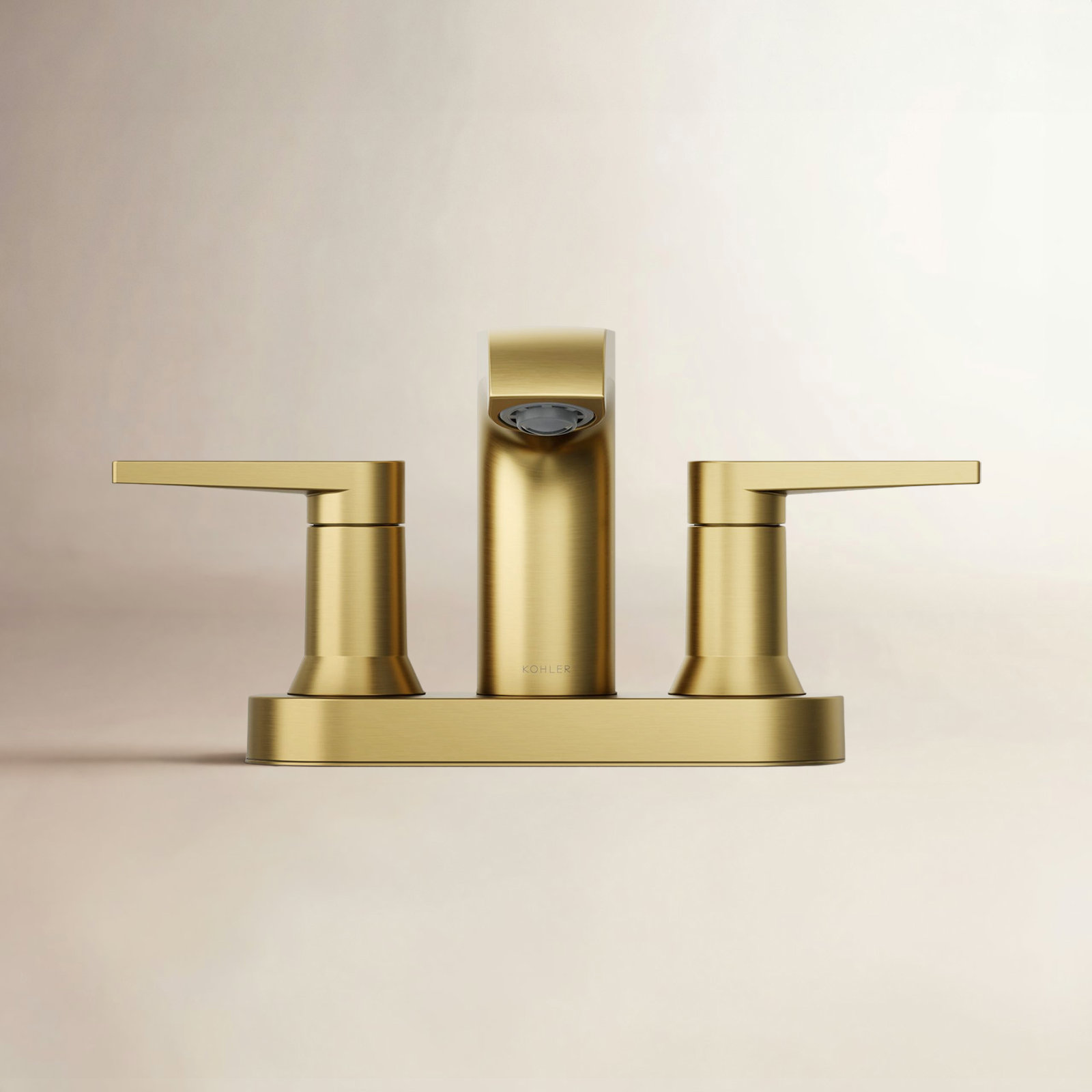 Hint 4" Centerset Bathroom Faucet with Drain, Vibrant Brushed Moderne Brass