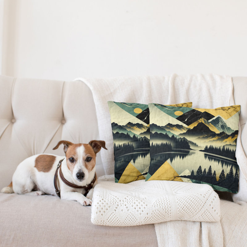 sd1078_Ambesonne Lake - Housse de coussin décoratif, H 16 po x l 16 po