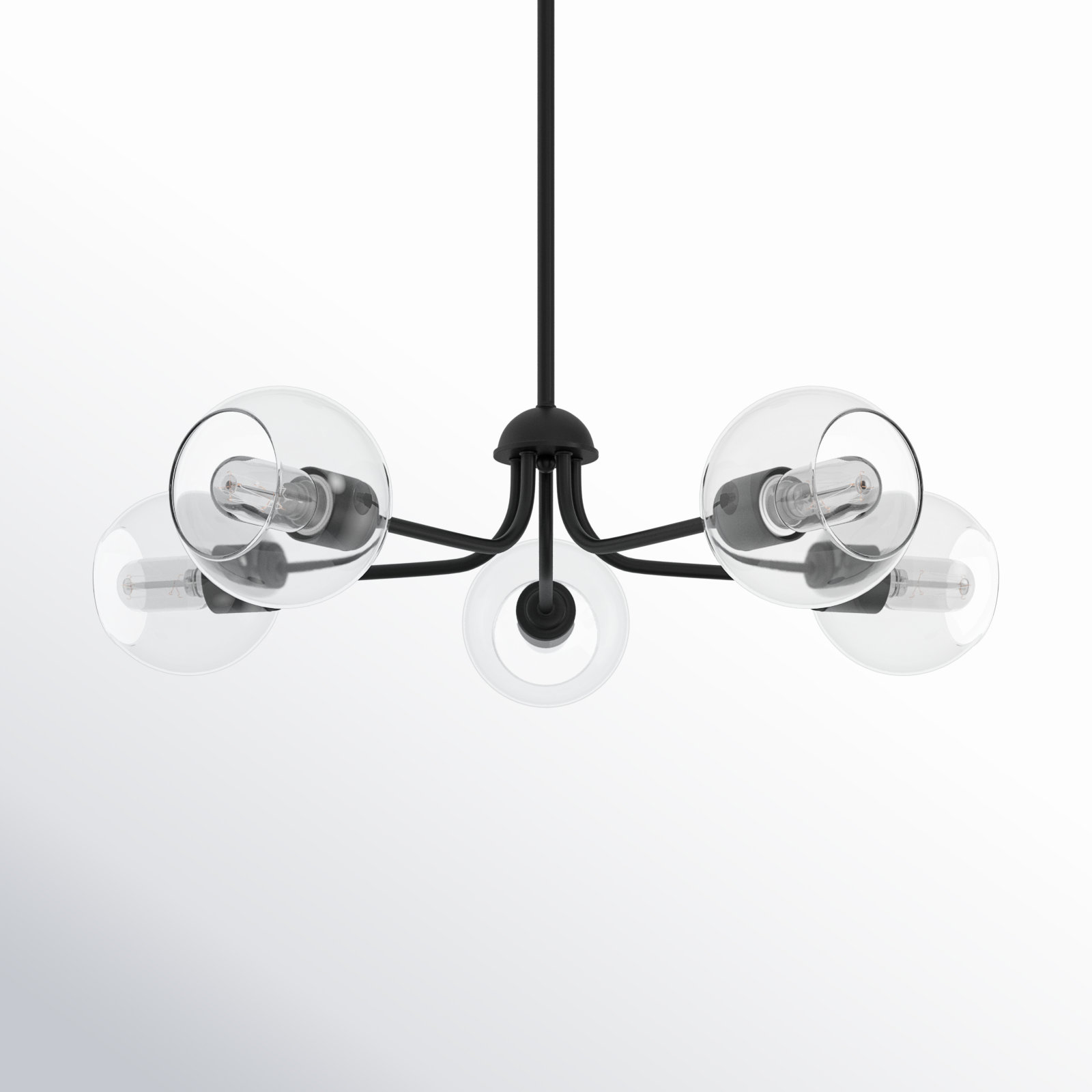 Mirianne 5 - Light Steel Dimmable Chandelier, Black