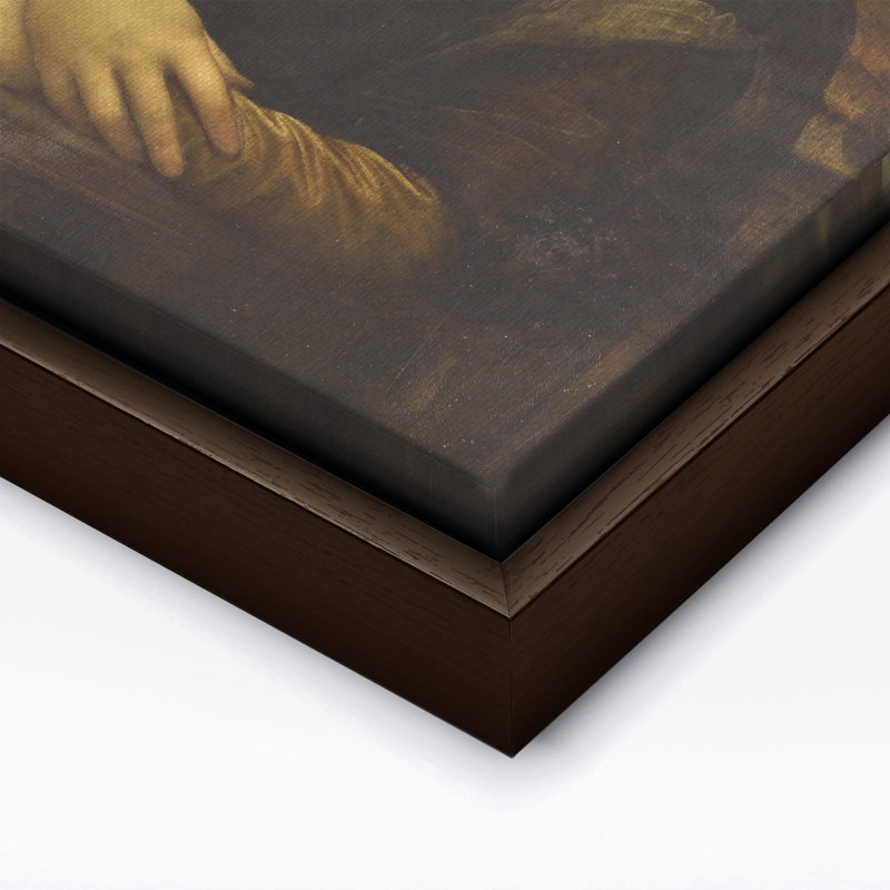 Leonardo Da Vinci - Mona Lisa No1, Canvas, 16"H x 20"W, Brown Framed