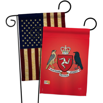 Ensemble de drapeaux décoratifs en polyester à 2 faces 19 x 13 po, 2 pièces île de man impressions