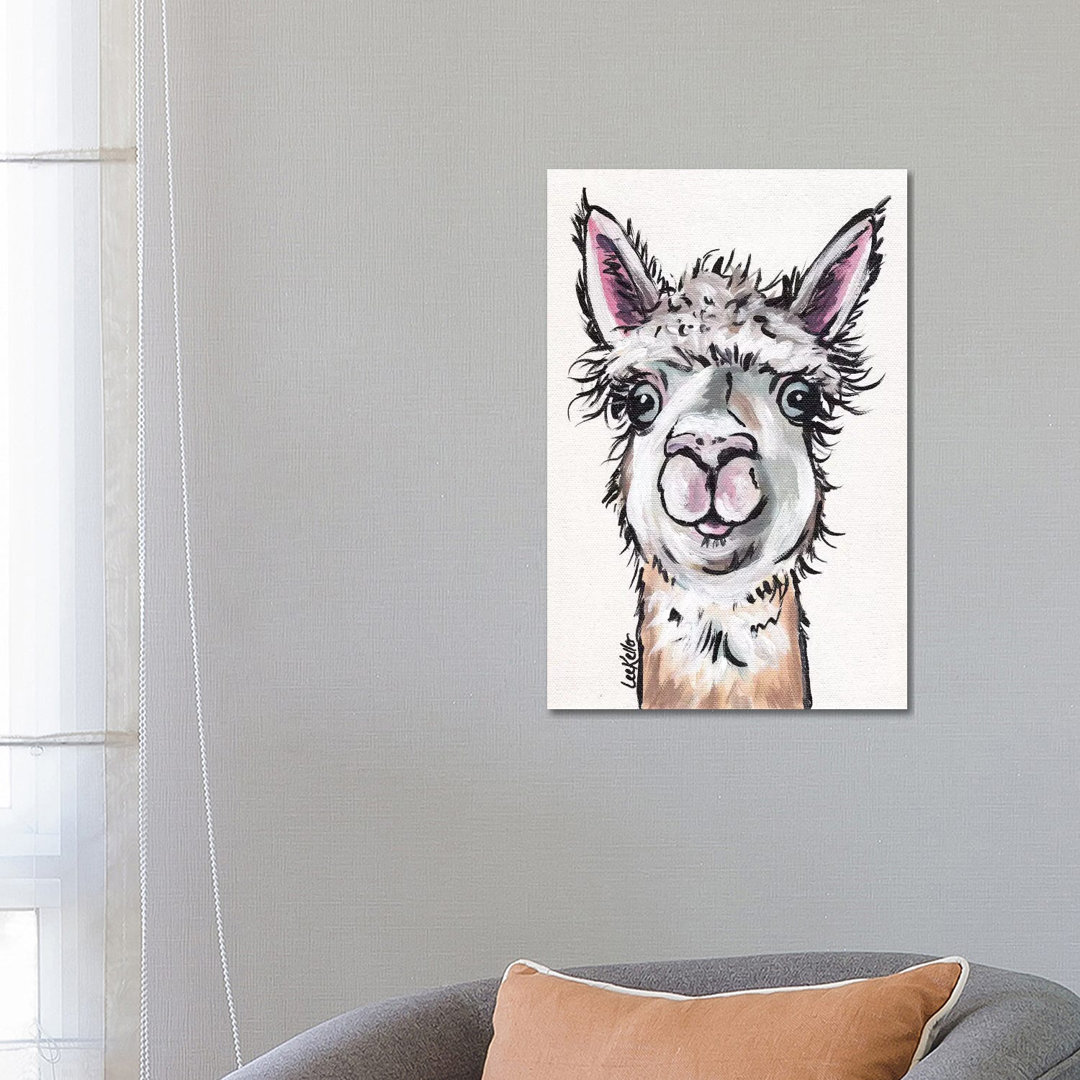 Maggie The Alpaca by Hippie Hound Studios - Wrapped Canvas Painting