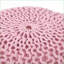 Repose-pieds en tricot de coton Modern | Siège d'appoint l 19 po x H 12 po | Coton rose