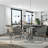 Single Dining Chair In Grey Silver,Gray Boucle Upholstered  Armchair With Silver Legs