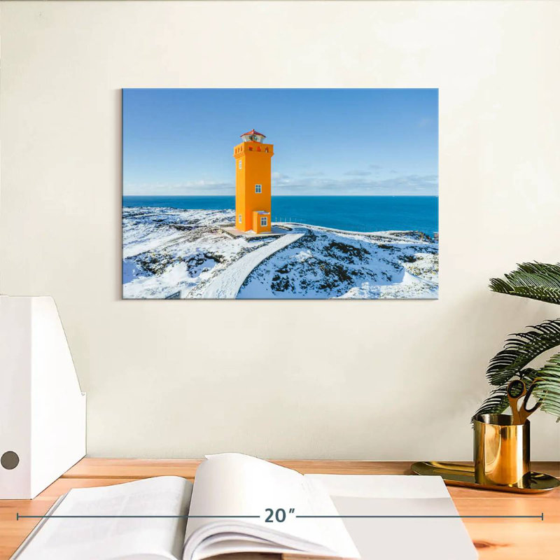 Winter At Svortuloft Lighthouse, 8" H x 12" W