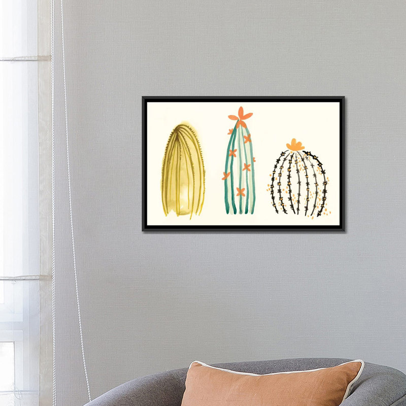 « funky plantes grasses ii », reproduction d’art sur toile tendue, H 18 po x l 26 po x P 1,5 po, Pas de tapis