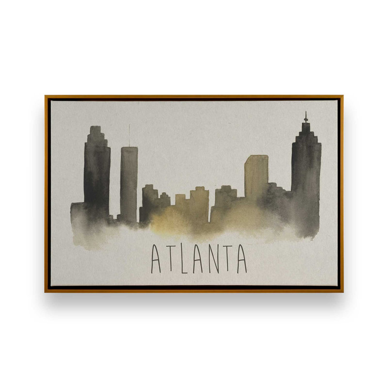 Silhouette d'Atlanta, Polished Gold, H 20,75 po x l 30,75 po, Cadre flottant