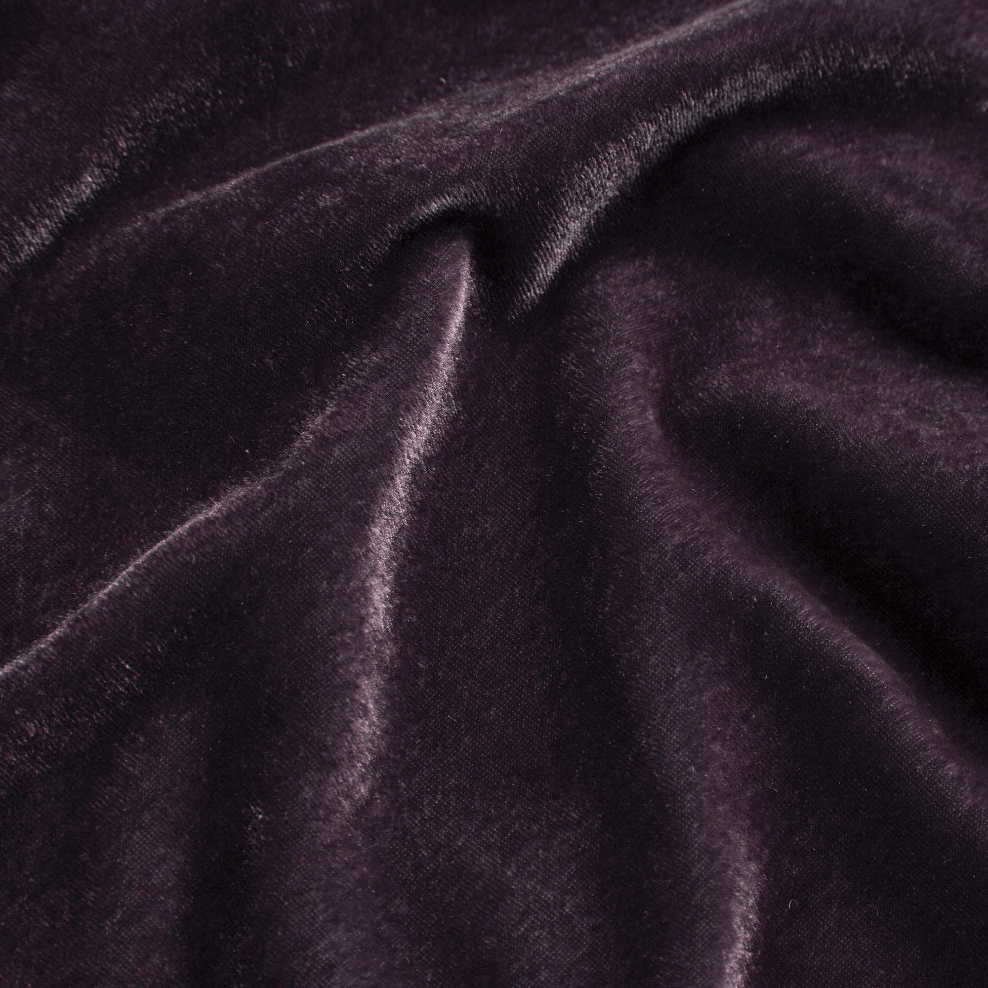 Stella Solid Color Faux Silk Velvet Romantic Western 48x108 inch Single Curtain Panel, Dark Violet