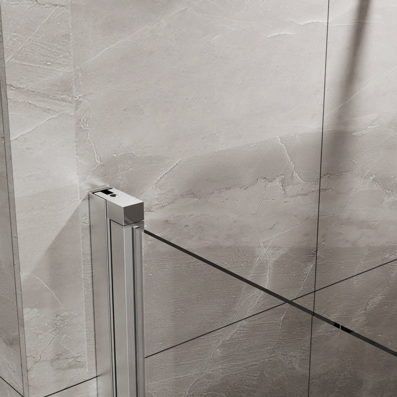 34"X72" Semi-Frameless Pivot/Swing Shower Door, 1/4" Thick Tempered Glass, Chrome Finish | Gift Idea, Chrome