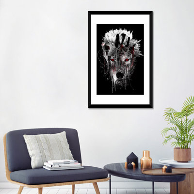 « red-avec loup », impression sur toile