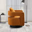 Fauteuils d'appoint pivotants à 360° modernes, couleur caramel bouclé, piètement en métal noir pour salon